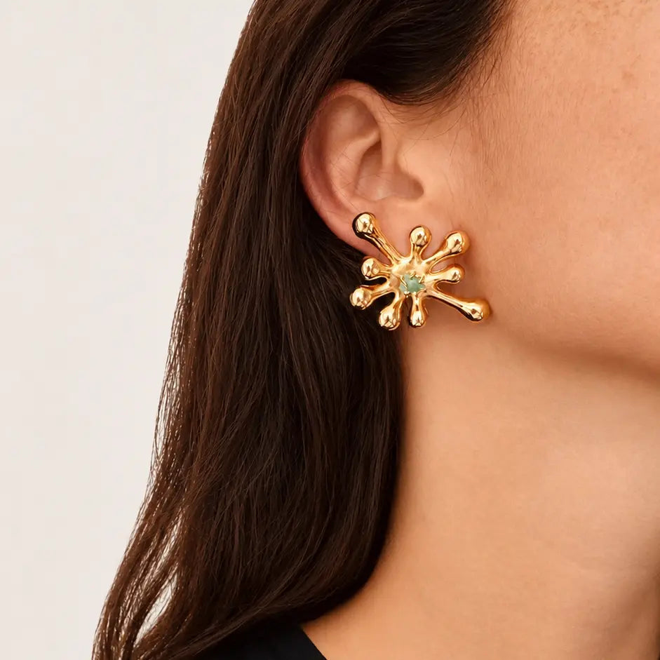 Aretes Aureliana Esmeralda