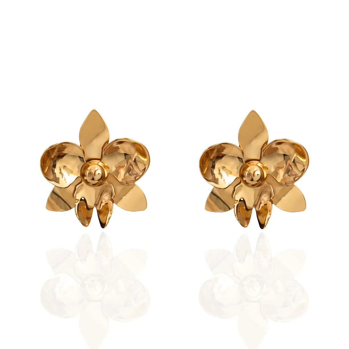 Aretes orquidea Dorados XL