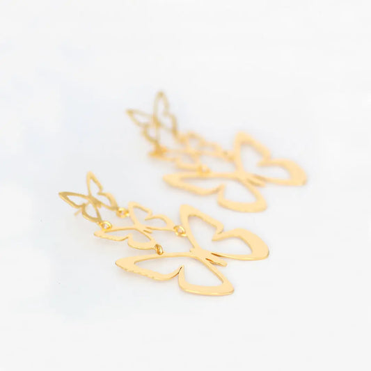 Aretes Triple Mariposa